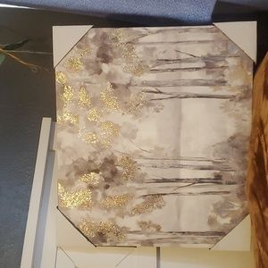Shimmering Gold Forest Canvas